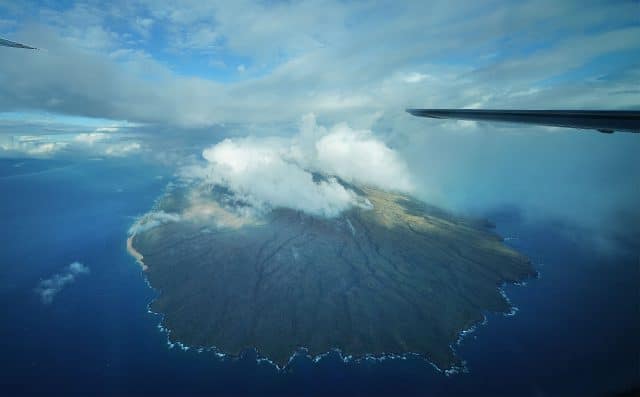 Aerial photo of the island of Lanai